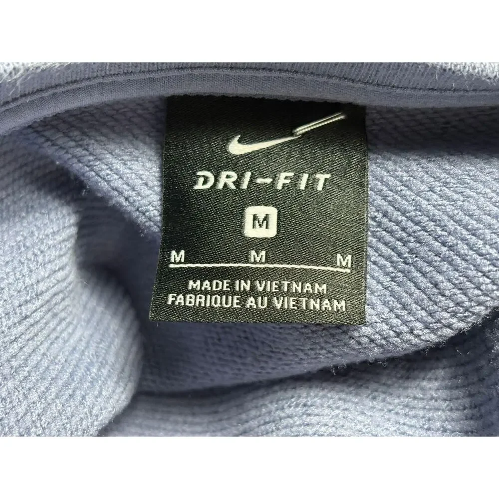 Nike Light Blue Cropped Sweatshirt with Glitter Swoosh